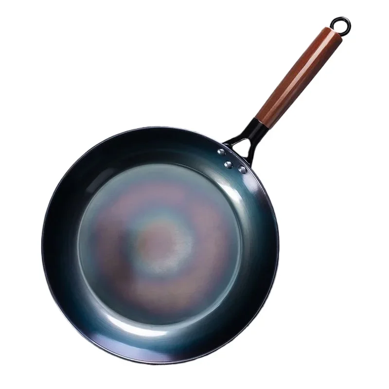 

Frying Pan Uncoated Non-stick Iron Pan Blue Seasoned Cooking Pot Steak Omelette Pancake Kitchen Cookware