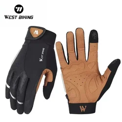 WEST BIKING Cycling Gloves Breathable Full Finger Mitts MTB Bicycle Sports Gloves Men Women Spring Autumn Gym Motorcycle Gloves