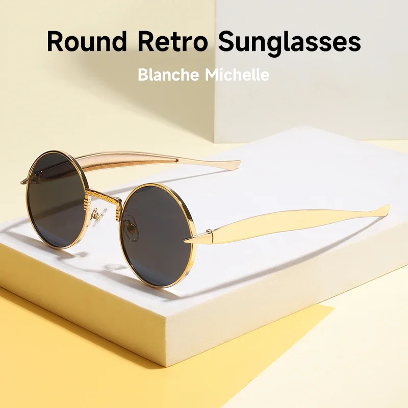 Neue Runde Retro Sonnenbrille Männer UV400 Sonnenbrille Frauen Legierung 9 Farben Shades Marke Designer Steampunk Brillen