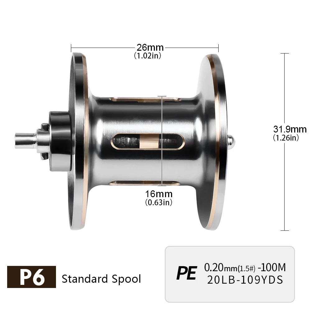 PROBEROS Angelrolle Cast Drum Wheel 8 kg/18lb Drag Bait Casting Reel 7,2:1 5+1BB 176g Baitcasting Reel Angelzubehör – Detail 4