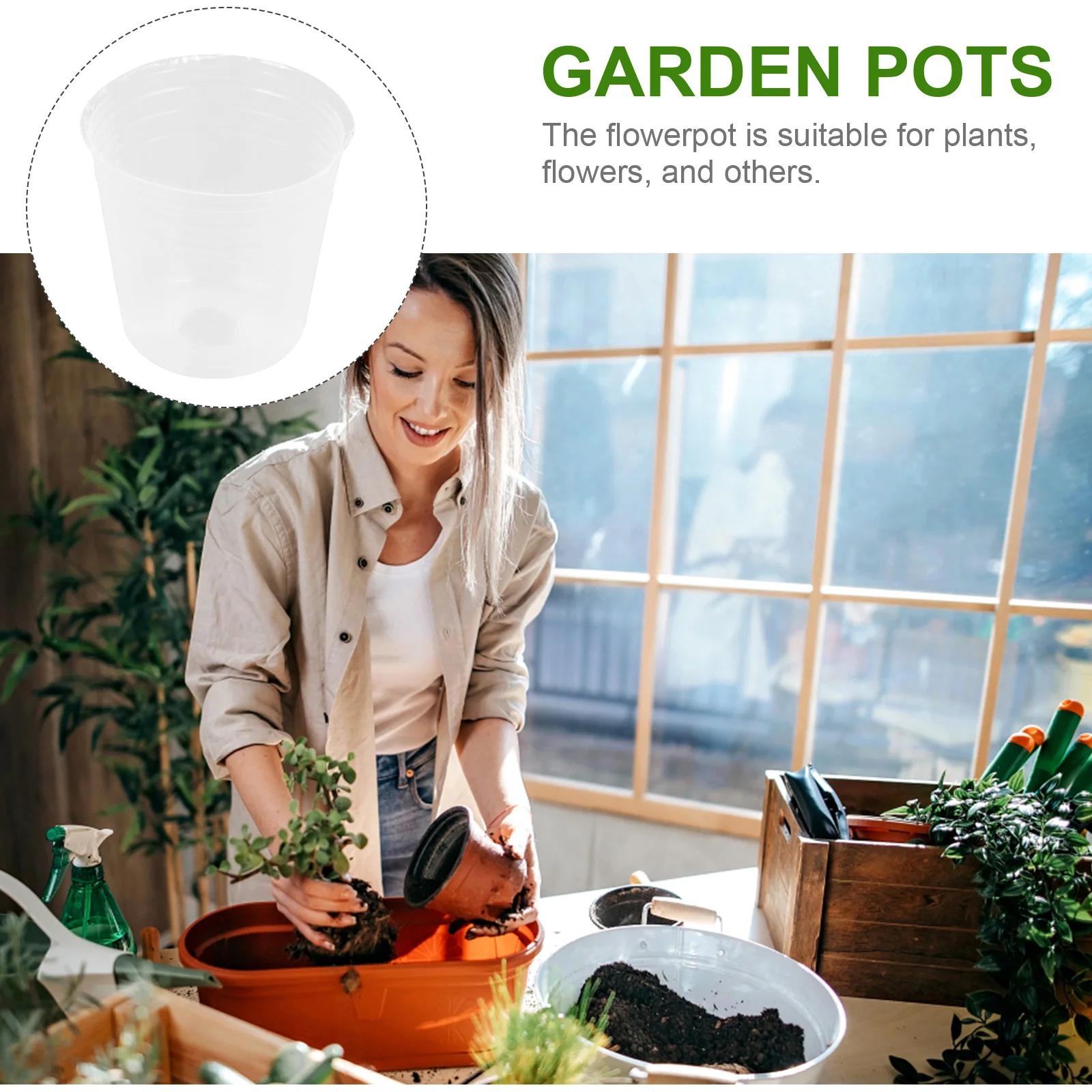 

50pcs Clear Plastic Nursery Pots Lightweight Durable with Drainage for Succulents Flower Planting Cups Garden Decor