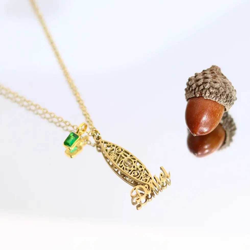 

Ожерелье Chandler с индивидуальным дизайном: овальный кулон с вырезами в виде звезды, луны и кошачьей лапки, из нержавеющей стали, серебристое, подарок на день рождения для женщин, милые украшения