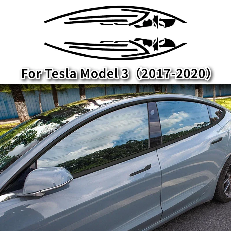 

Черная наклейка из ПВХ для Tesla Model 3, декоративная полоса для окна автомобиля, нашивка для изменения цвета кузова автомобиля, 2017-2020, автомобильные аксессуары