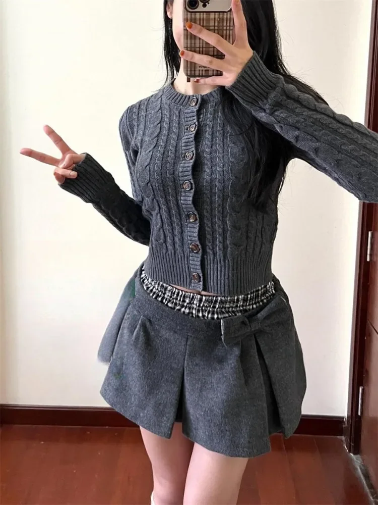 

Topanoma Mini Skirts Women Bow Autumn Winter High Waist Irregular Bud Sweet Elegant Fashion Skirt Ladies Vintage Party Casual
