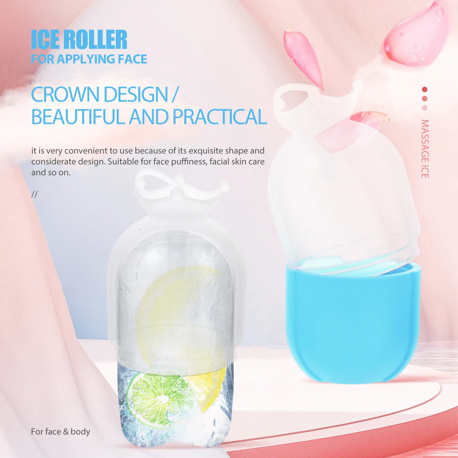 Silicone Face Mold for Face and Eye Swelling Reduction Enlarged Pores Care Skin Soothing Beauty Massager Tool