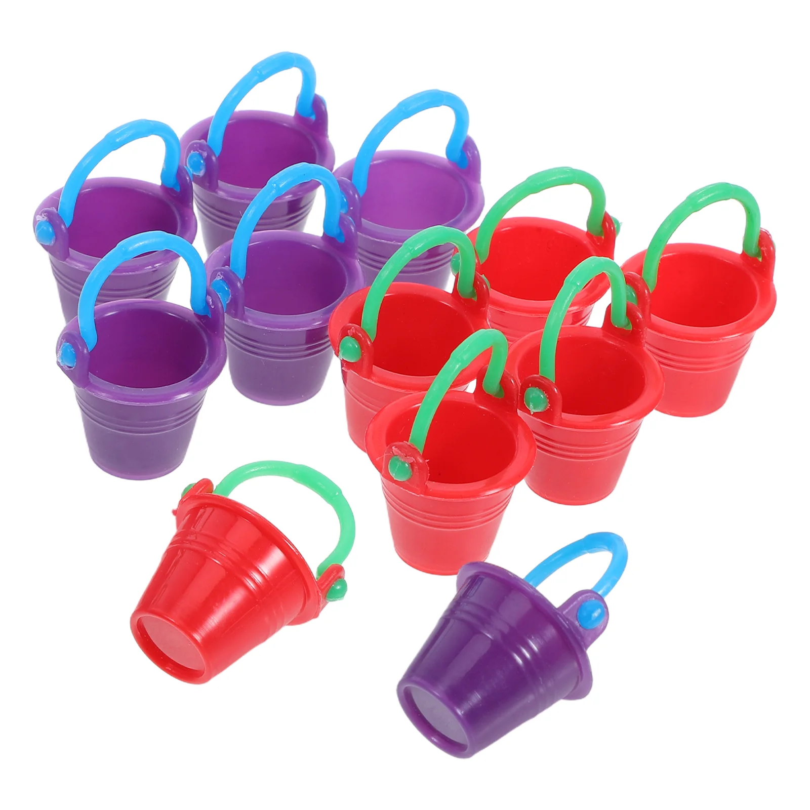 12 PCS Micro Landscape House Beach Bucket Plastic Barrel Buckets Lowes Mini Child