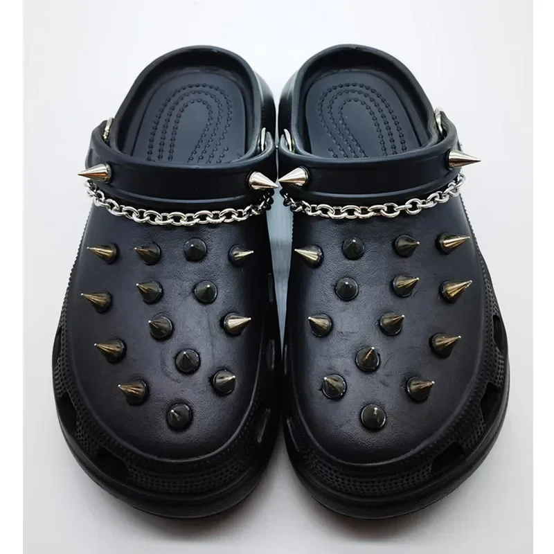 

Ins Popular Adornment for Clogs Sandals Punk Metal Rivet Series Trendy Spikes Trendy Footwear Decoration DIY Shoe Accessories