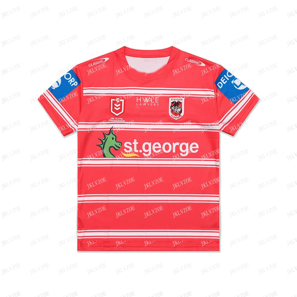 St. George-Illawarra Dragons Kids Home Rugby Jersey Clothes Men NRL Top Team Tee Teenager Boys Children T Shirt Australian 2024