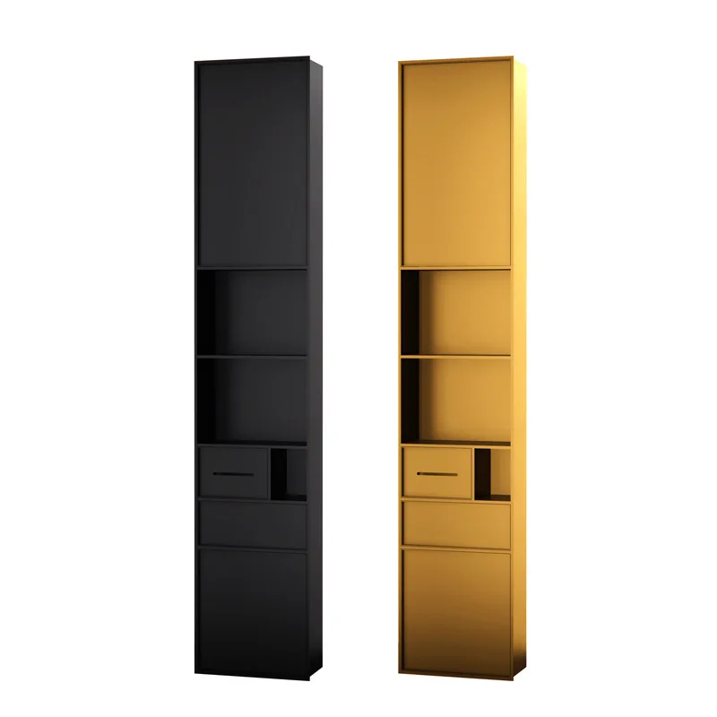 Niche embedded integrated storage cabinet bathroom stainless steel trash can tissue box