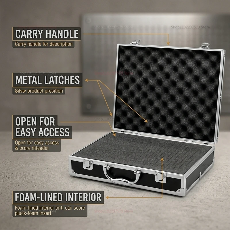 Durable Aluminum Tool Box with Safety Locks and Impact-Resistant Exterior-Protective Sponge Interior for Tools Equipment Storage