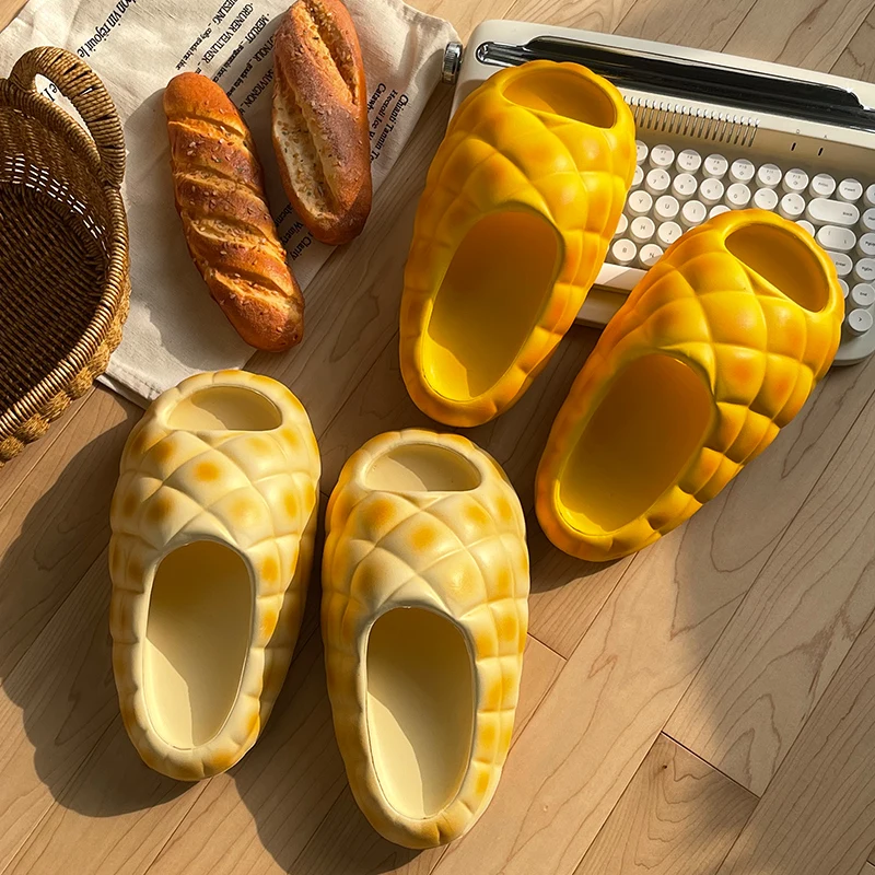 Women Home Slippers Cute Fun Pineapple Shape Casual Shoes Soft And Comfortable Thick-soled Sandals Anti-slip