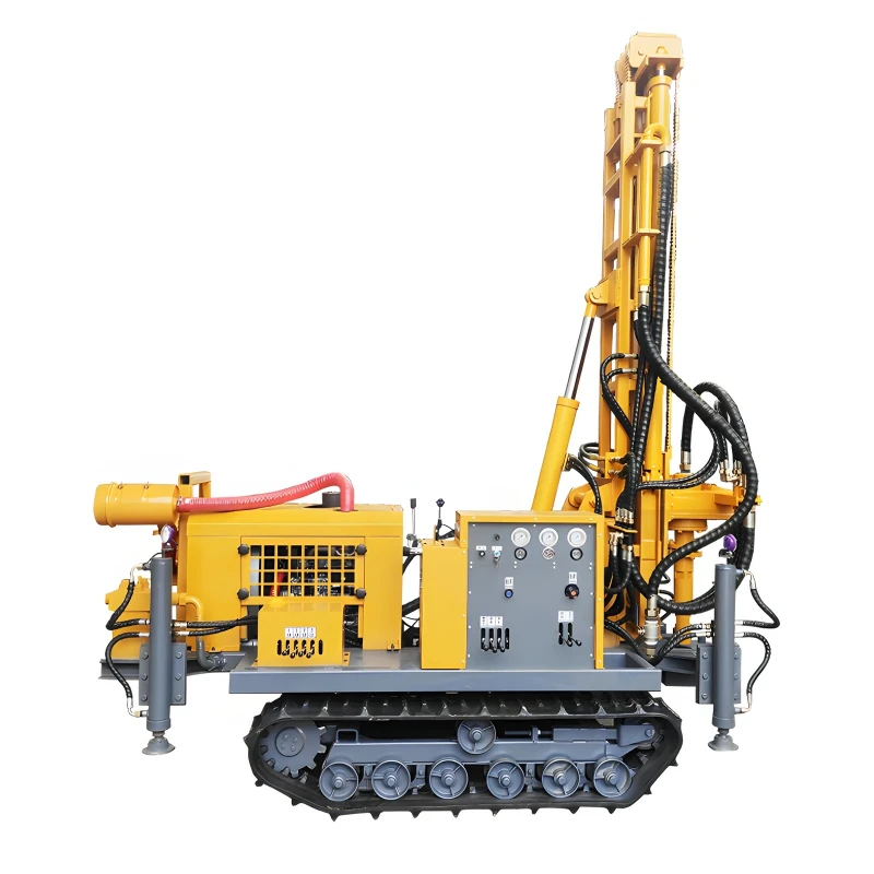 Hydraulic Drilling Rig 100-400m Water And Air Dual Purpose Borewell Drilling Machine Down The Hole DTH
