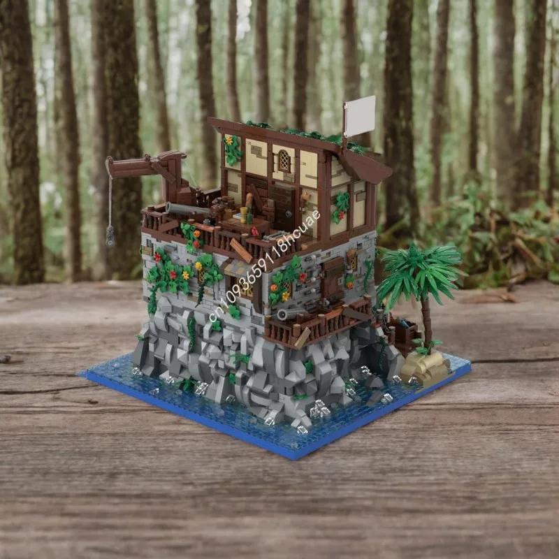 

5887Pcs Pirate Skull Island Building Blocks Set With Redbeards House Secret Cave Rotating Crane For Kids Gift