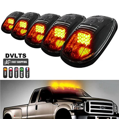 Nuevo ahumado 5 uds 12 LED vehículo cabina techo luces marcadoras para camión SUV todoterreno conjunto bombilla lámpara estilo de coche