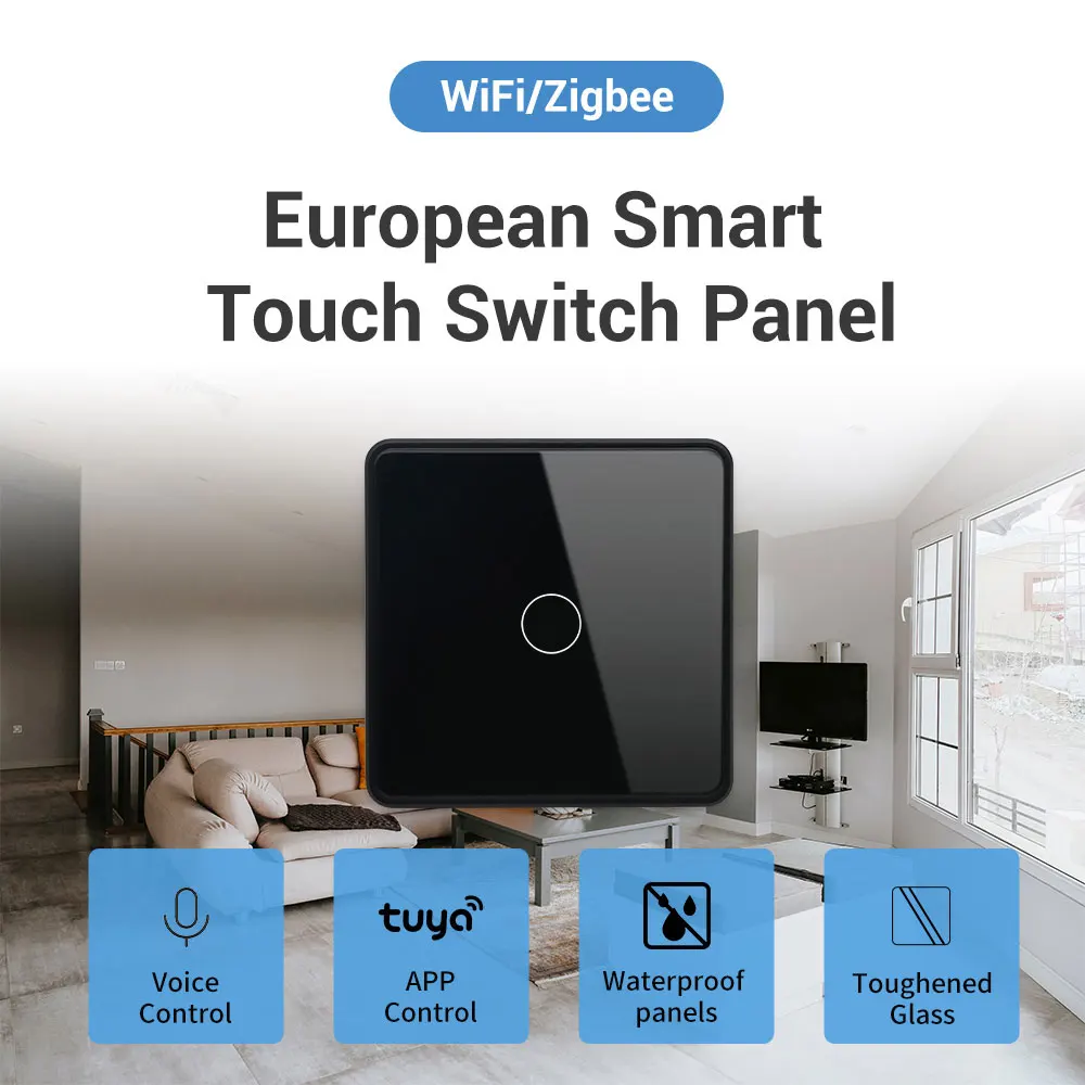 

Smartier EU Smart Wi-Fi настенный сенсорный переключатель 4-гласильная стеклянная панель с металлическим каркасом электрический выключатель света Tuya умный переключатель