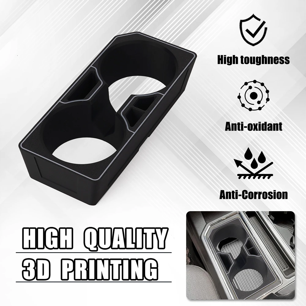 

Center Console Double Hole Cup Holder For Ford F-150 2015-2020 Gen 13 Generation Center Console Cup Holder