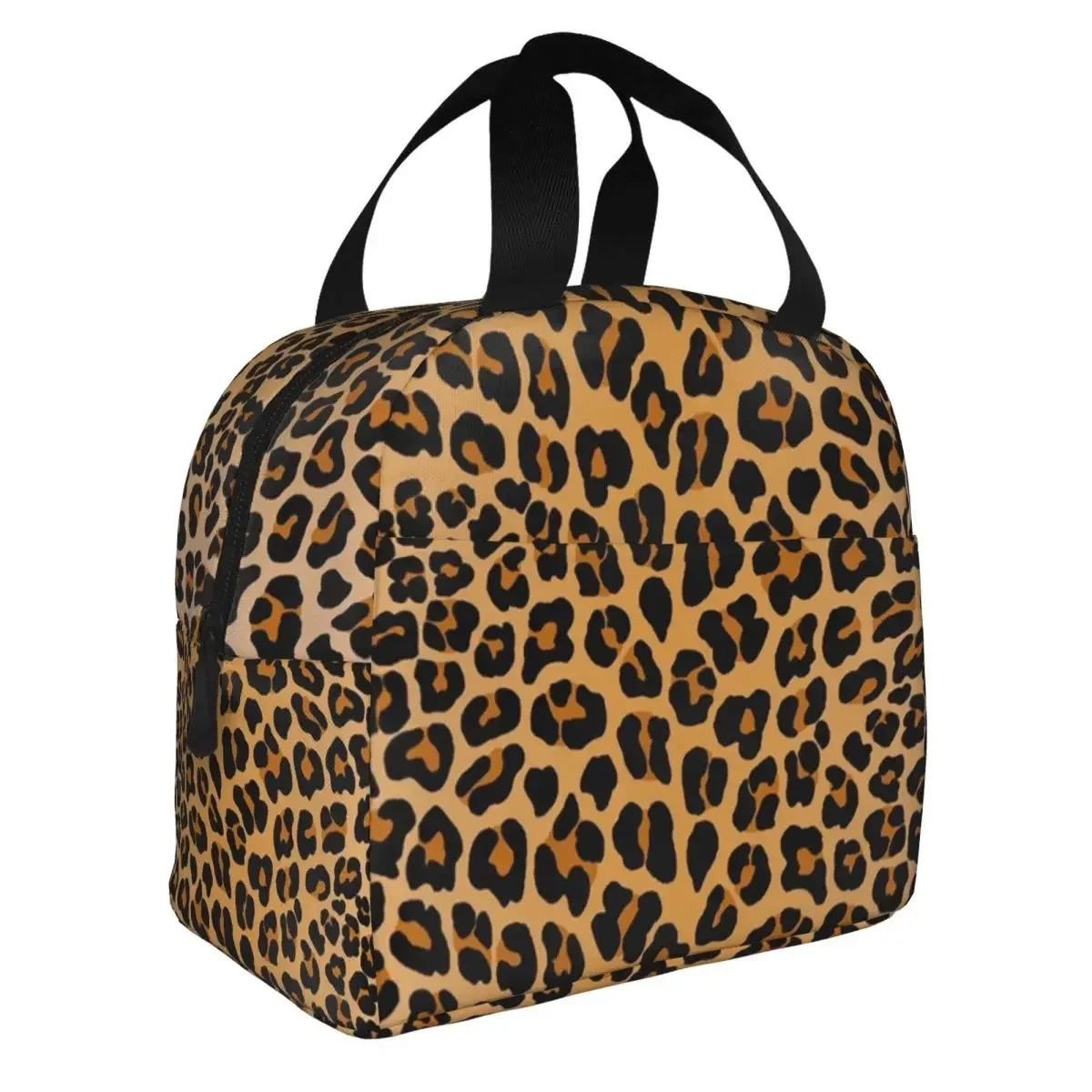 Custom Bag Custom Custom Leopard Print Portable Lunch Boxes Women Leakproof Animal Fur Pattern Cooler Thermal Food Insulated Lun