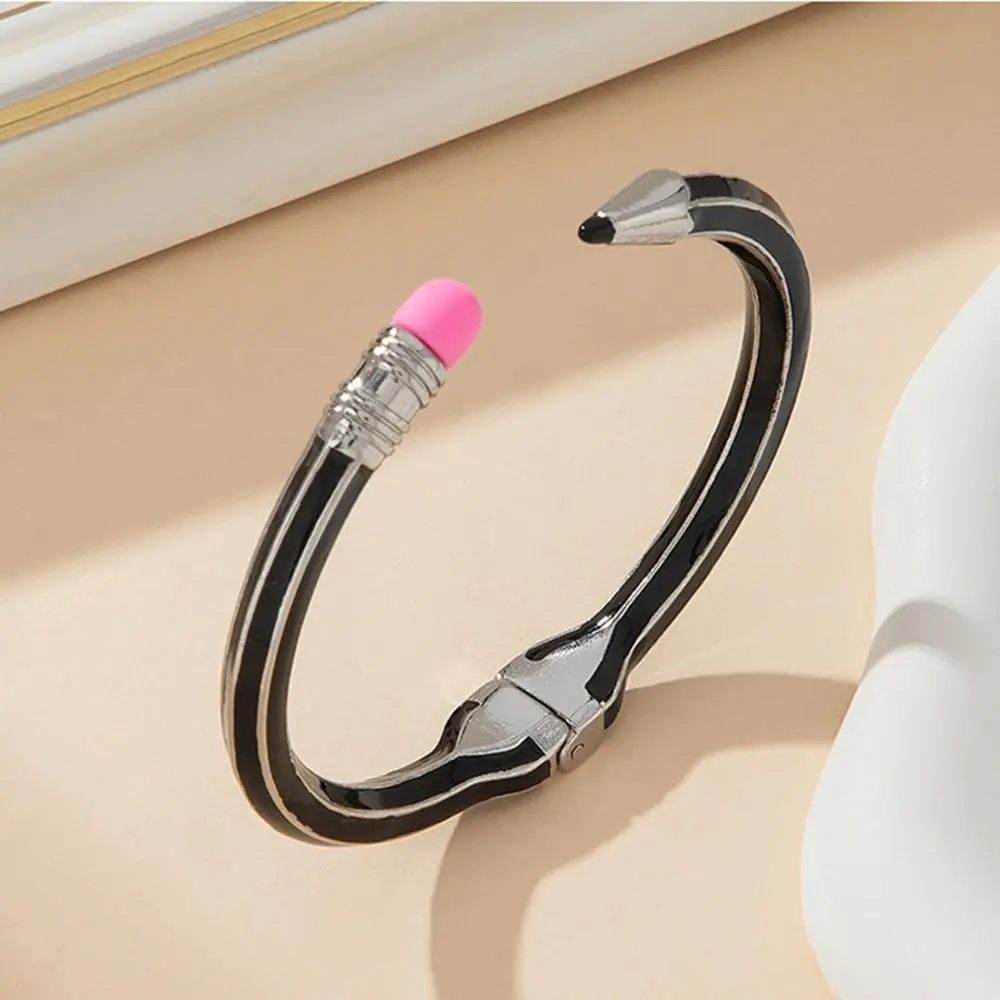 

Pencil Shaped Colorful Pencil Bracelets Creative Funny Cuff Bracelets Round Comfortable To Wear Women's Pencil Bangle