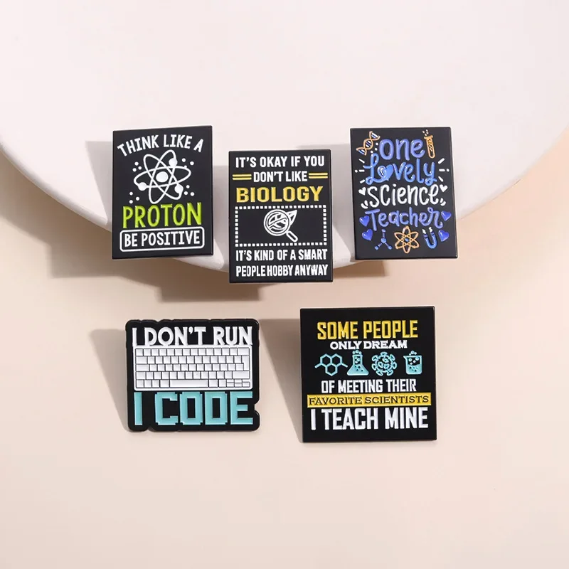 Creative English Text Biology Smart People's Hobbies Versatile Brooch Clothing Accessories Badge Enamel Pins Badges Metal Pines