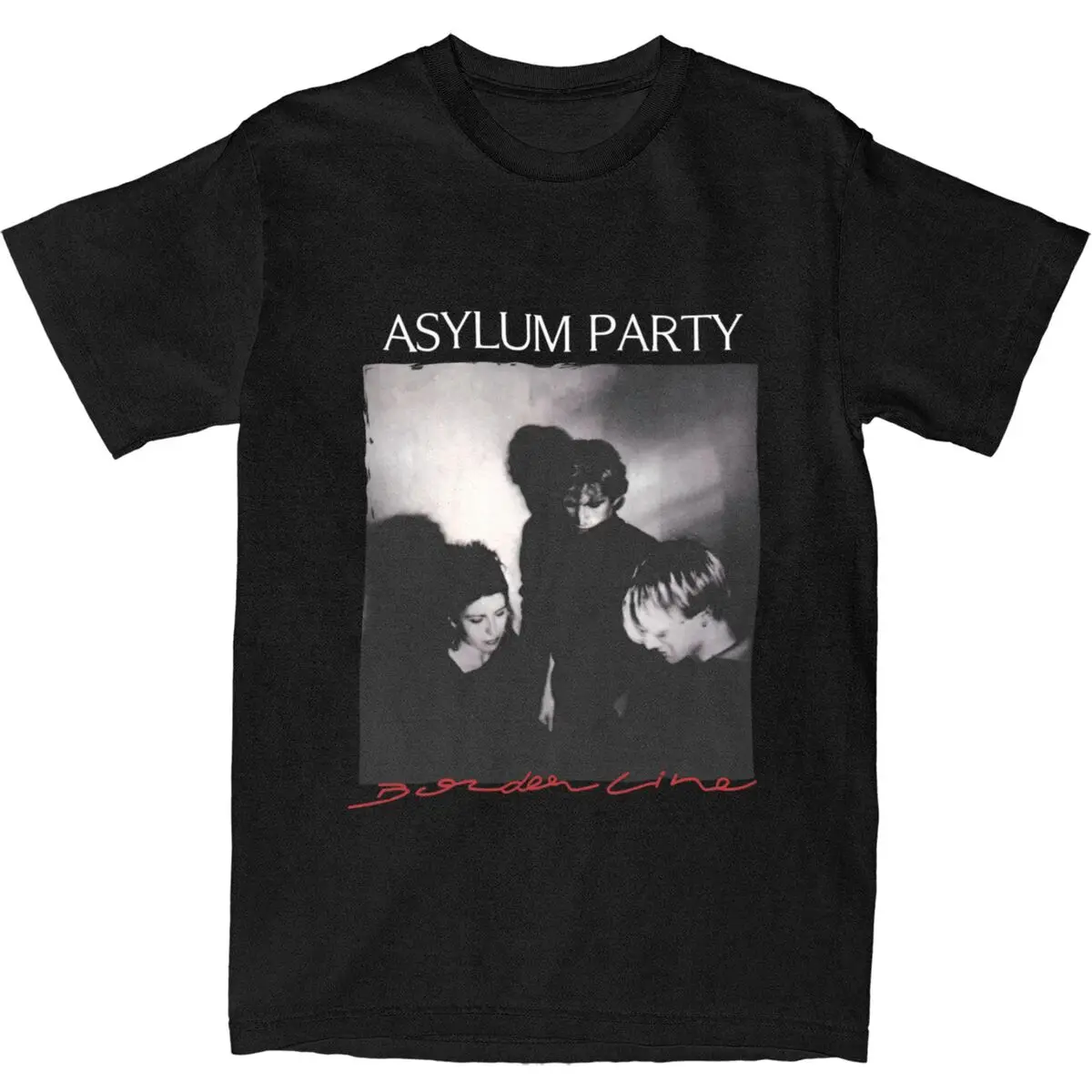 Oversized T Shirt Asylum Party Borderline Cotton T-Shirts French Post Punk Band Tshirt for Men's Summer Casual Short Sleeve Tees