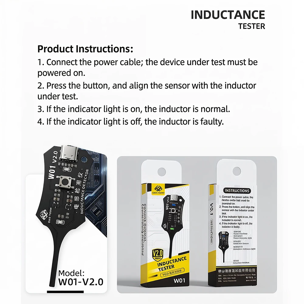 Intelligenter Induktionstester für Motherboard-Spulen mit Typ-C-Schnittstelle für Handy-Reparatur und Fehleranzeige – Detail 9