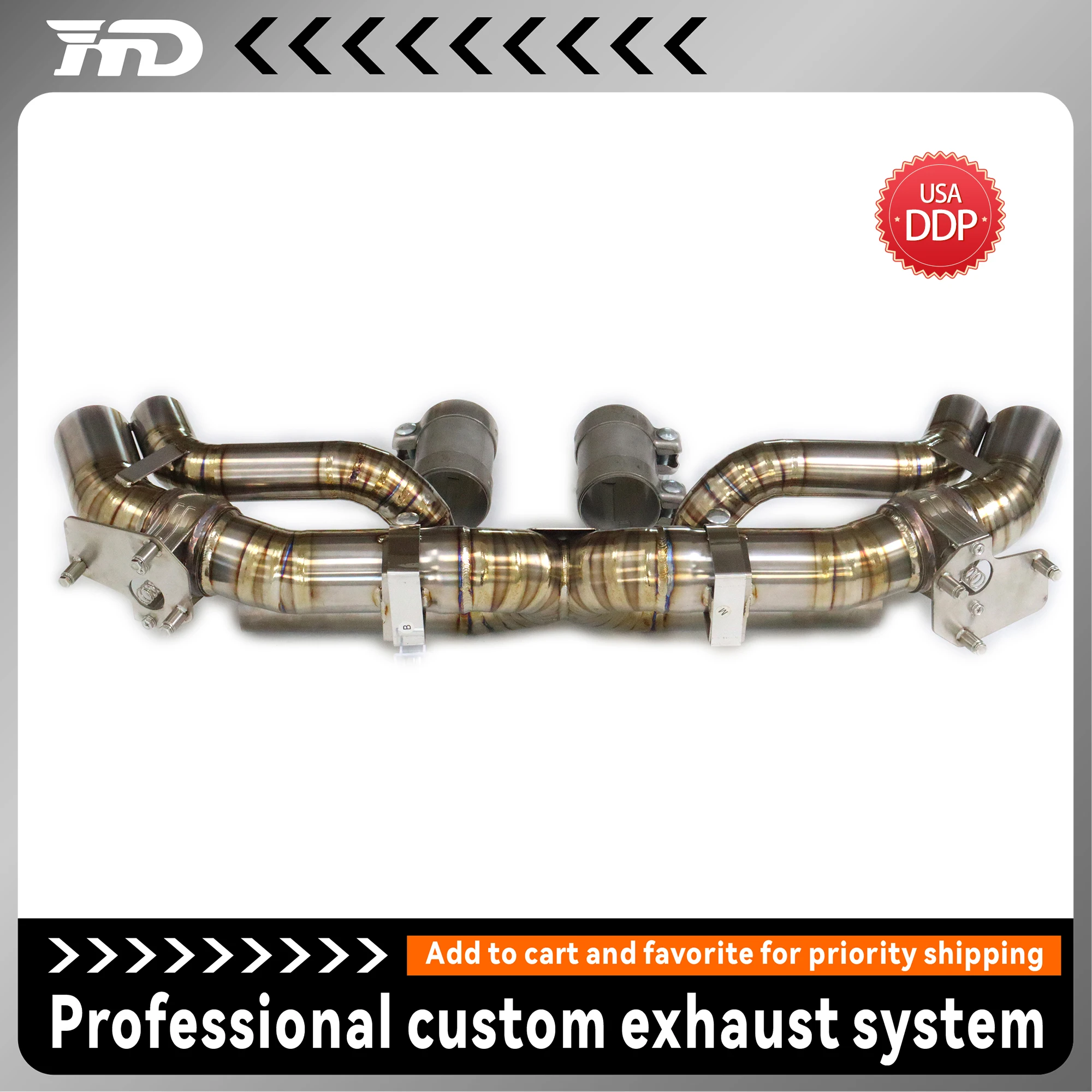 

HMD Titanium Exhaust catback for Porsche 911 992 3.0T OEM Valve base Exhaust Without drum