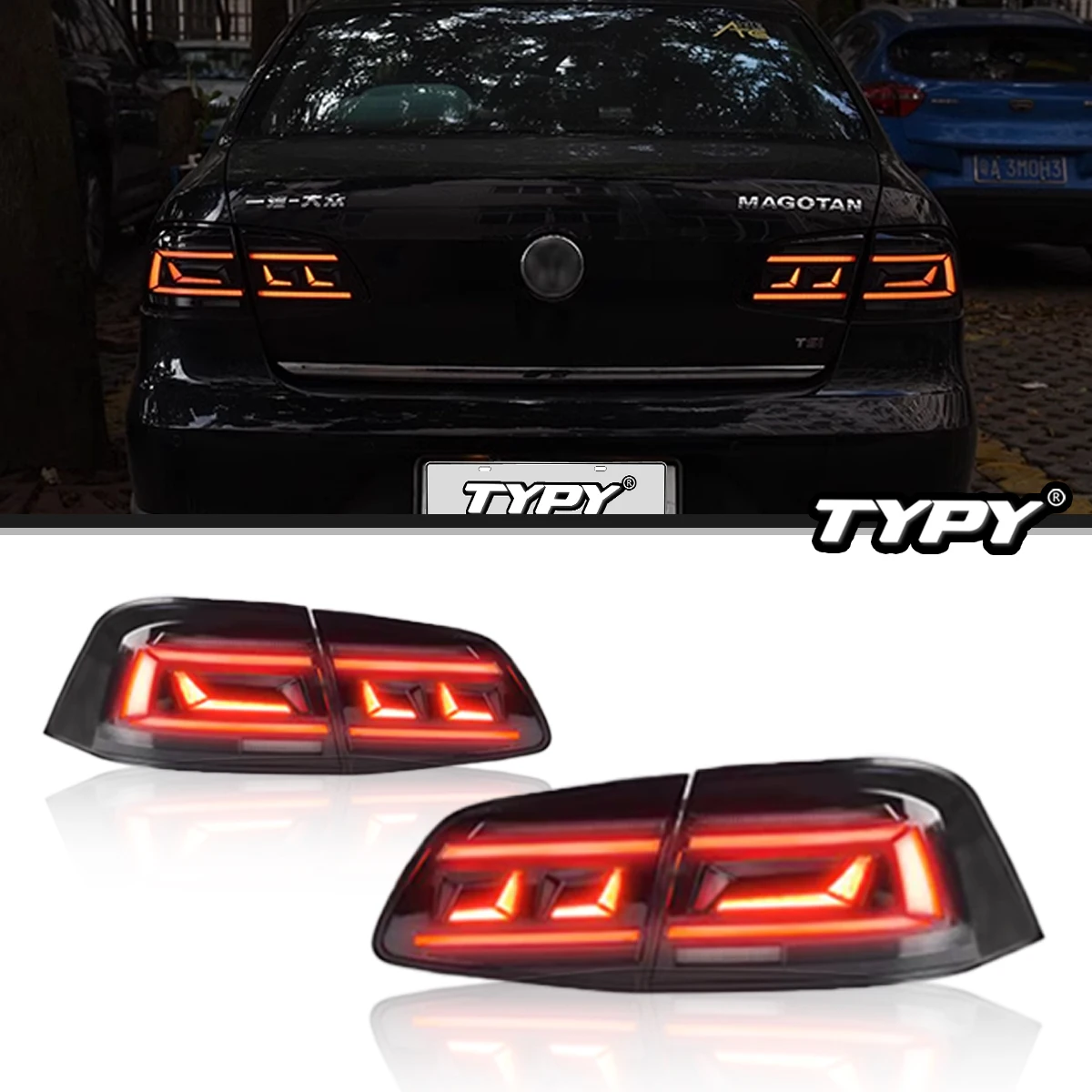 

TYPY New LED Taillight Upgrade Modified Full Tail Lamp For Volkswagen Magotan B7 2012-2016 Dynamic Turn Signals