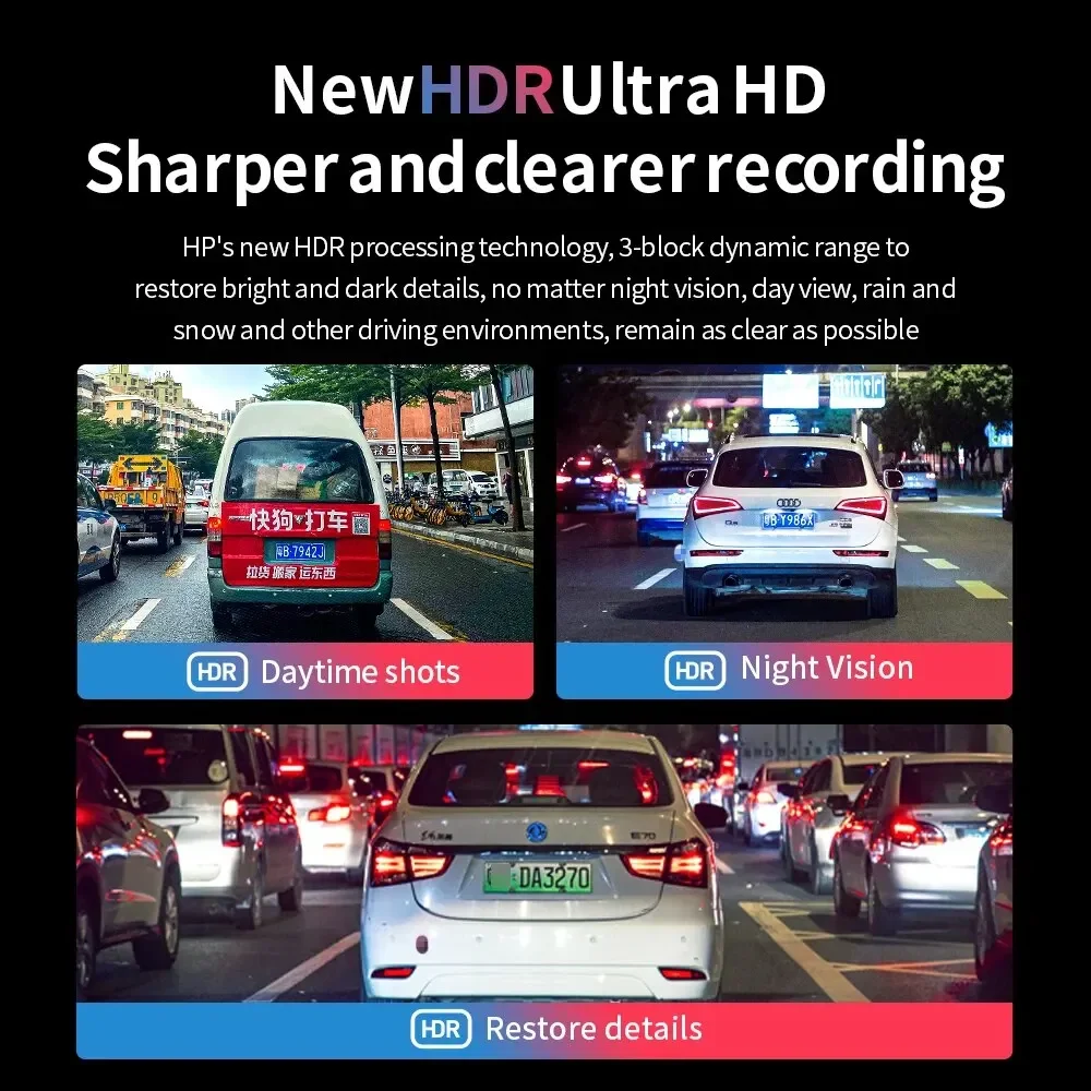 HP Car Recorder HD 1296P Car WiFi Car DVR Video Loop Video Parking Monitoring