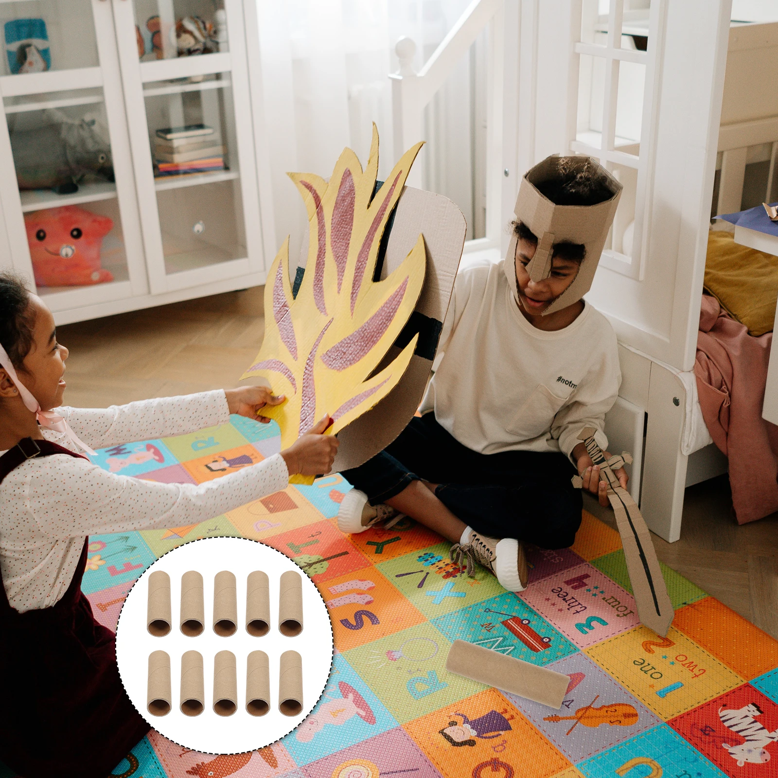 15pcs Round Paper Tubes Diy Cardboard Craft Rolls Educational Art Supplies Creative Activity Storage Tool For