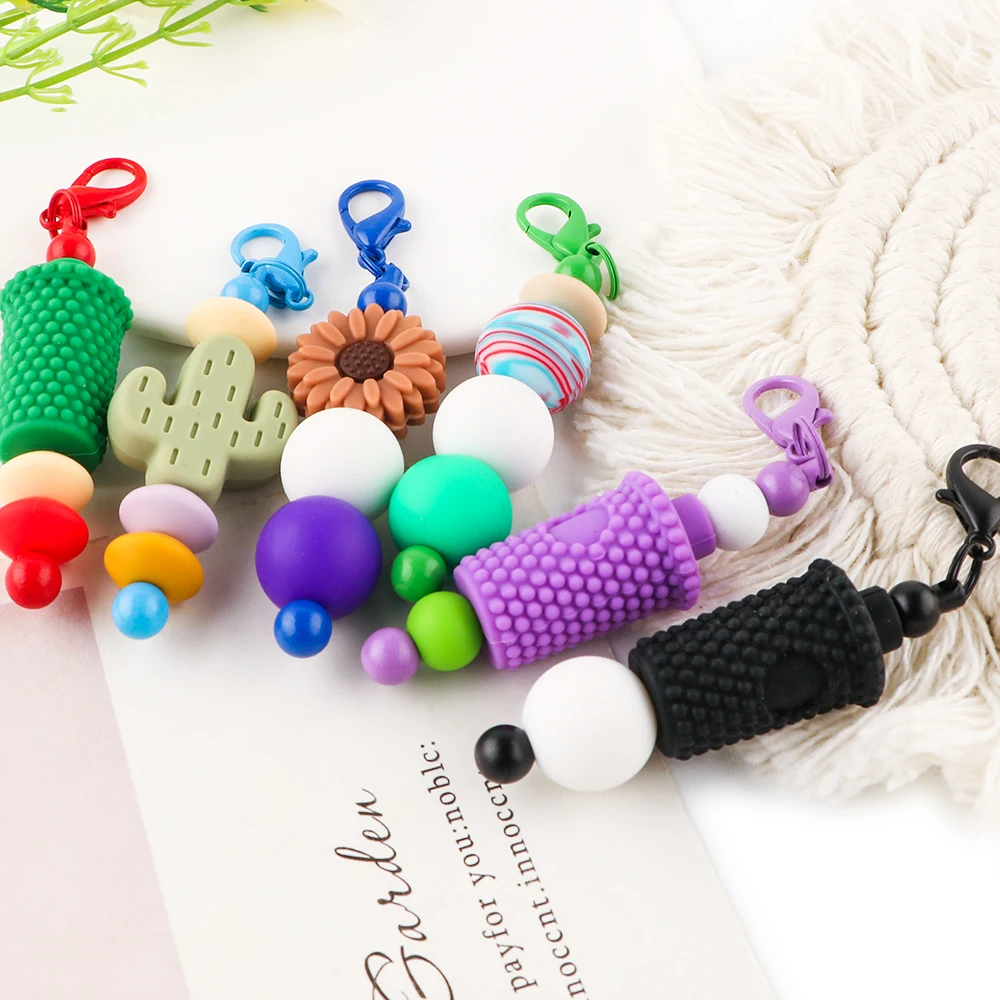 5/10pcs Beadable Keychain Bars Multicolor Lobster Buckle Monochrome Keychain Strip DIY Keychain Jewelry Craft Hanging Accessorie