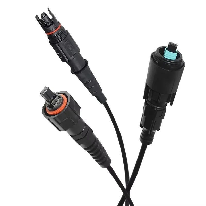 Outdoor Waterproof IP68 ODVA MPO MTP OM3 40G POE SDK Flippable Fiber Optic Patch Cable 12 24 Core Pre Terminated