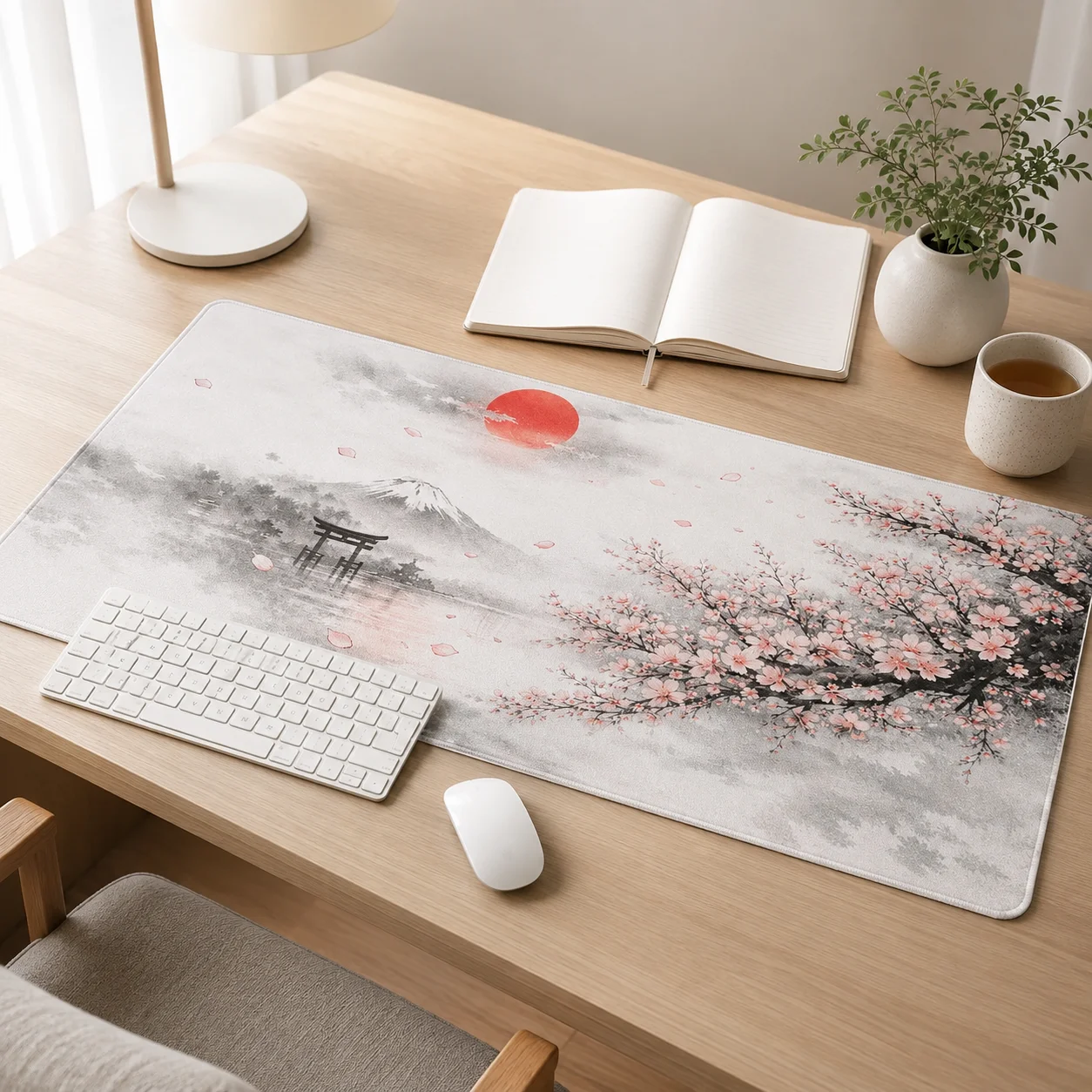 Mouse Pad Gaming Mount Fuji Cherry Blossoms XL Large Home New Mousepad XXL Non-Slip Carpet Soft PC Table Mat Desktop Mouse Pad