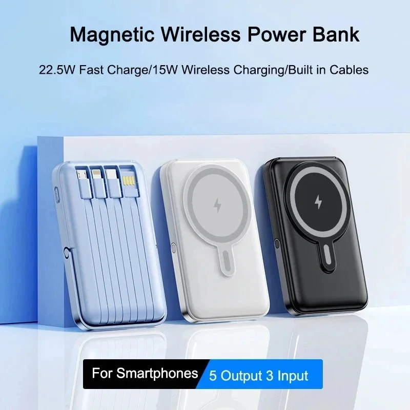 Magnetic Wireless Power Bank 10000mAh 22.5W Fast Charging Portable Charger External Battery Pack For iPhone Xiaomi Samsung view 3