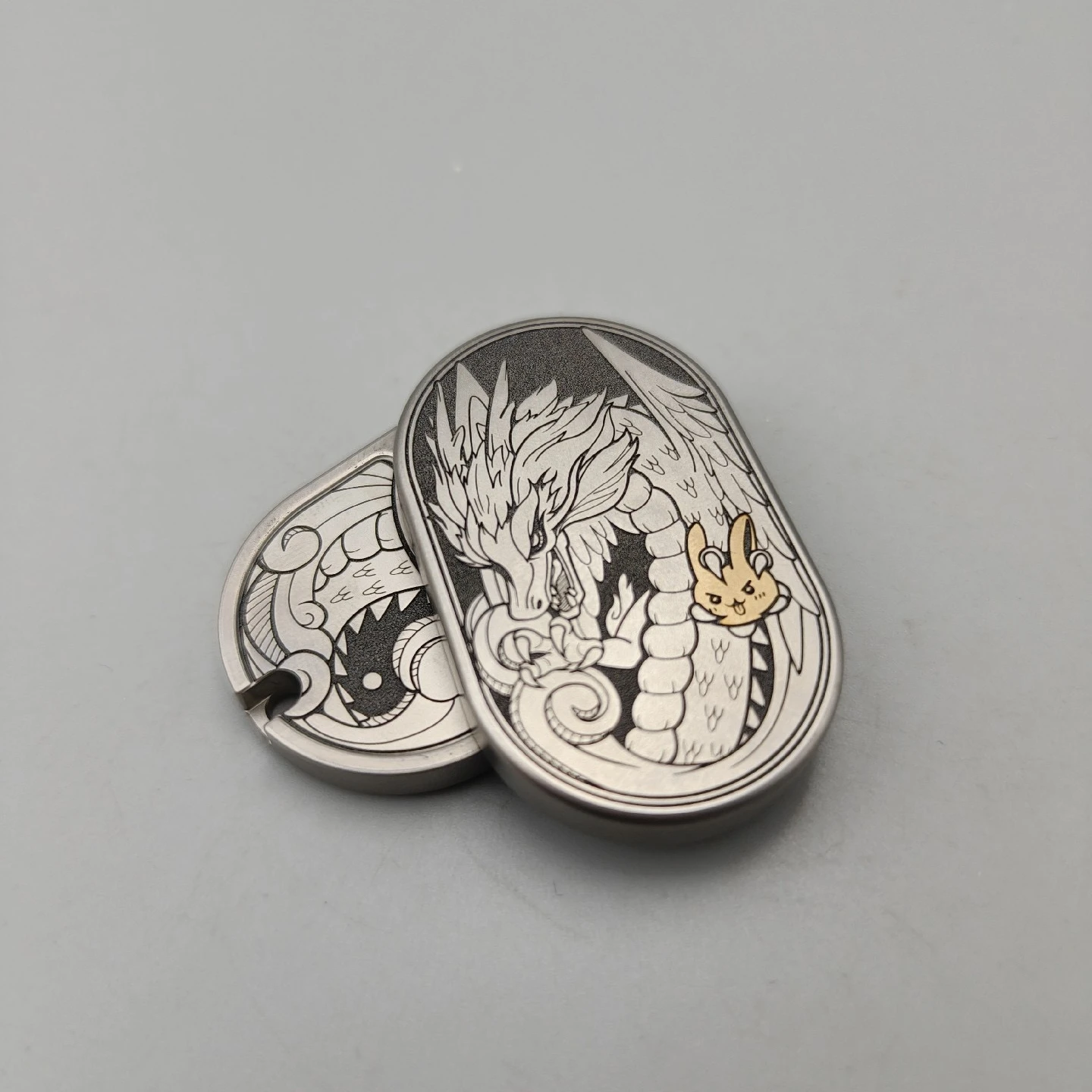 MOT Titanium Alloy Dragon Mechanical Push Fidget Slider EDC ป้องกันความเครียด Fidget Fidget Spinner ของเล่น