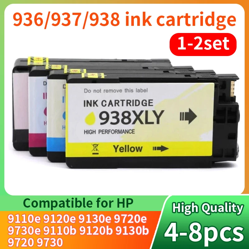 

938XL 937XL Compatible ink cartridge for HP 9120 9110b 9130 9720 9730 4S6X3A 4S6X0A High-Yield Printer Cartridge 936 937 936 XL
