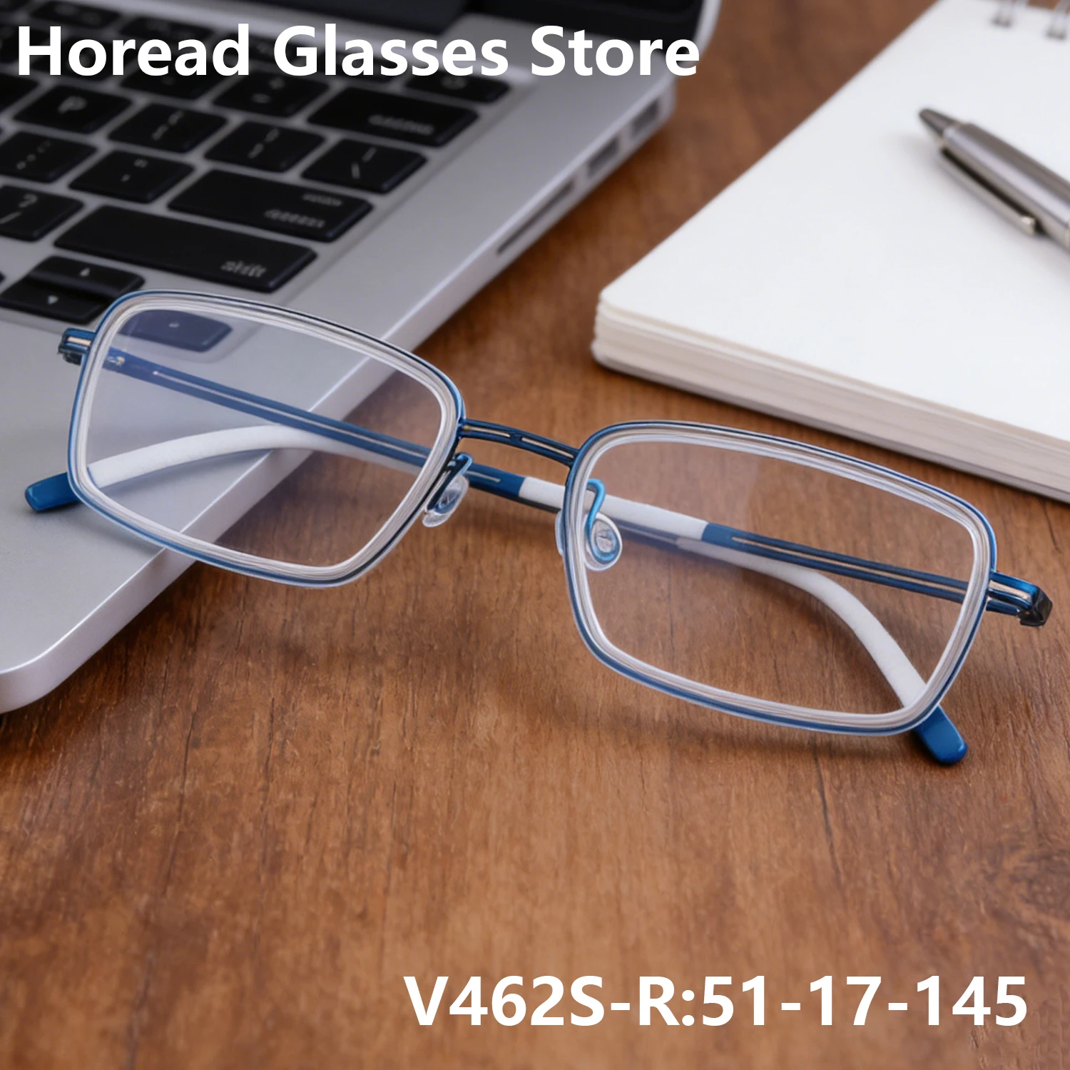 

Норвежские мужские прямоугольные титановые оправы для очков V462S-R: модные безвинтовые ультралегкие синие тонкие очки Gafa