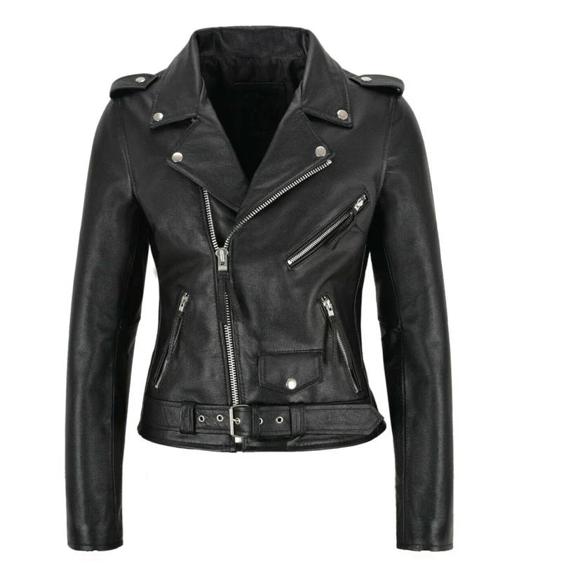 Giacca da donna in pelle Punk con cerniera giacca da moto capispalla soprabito S-XXXL giacca da donna bomber