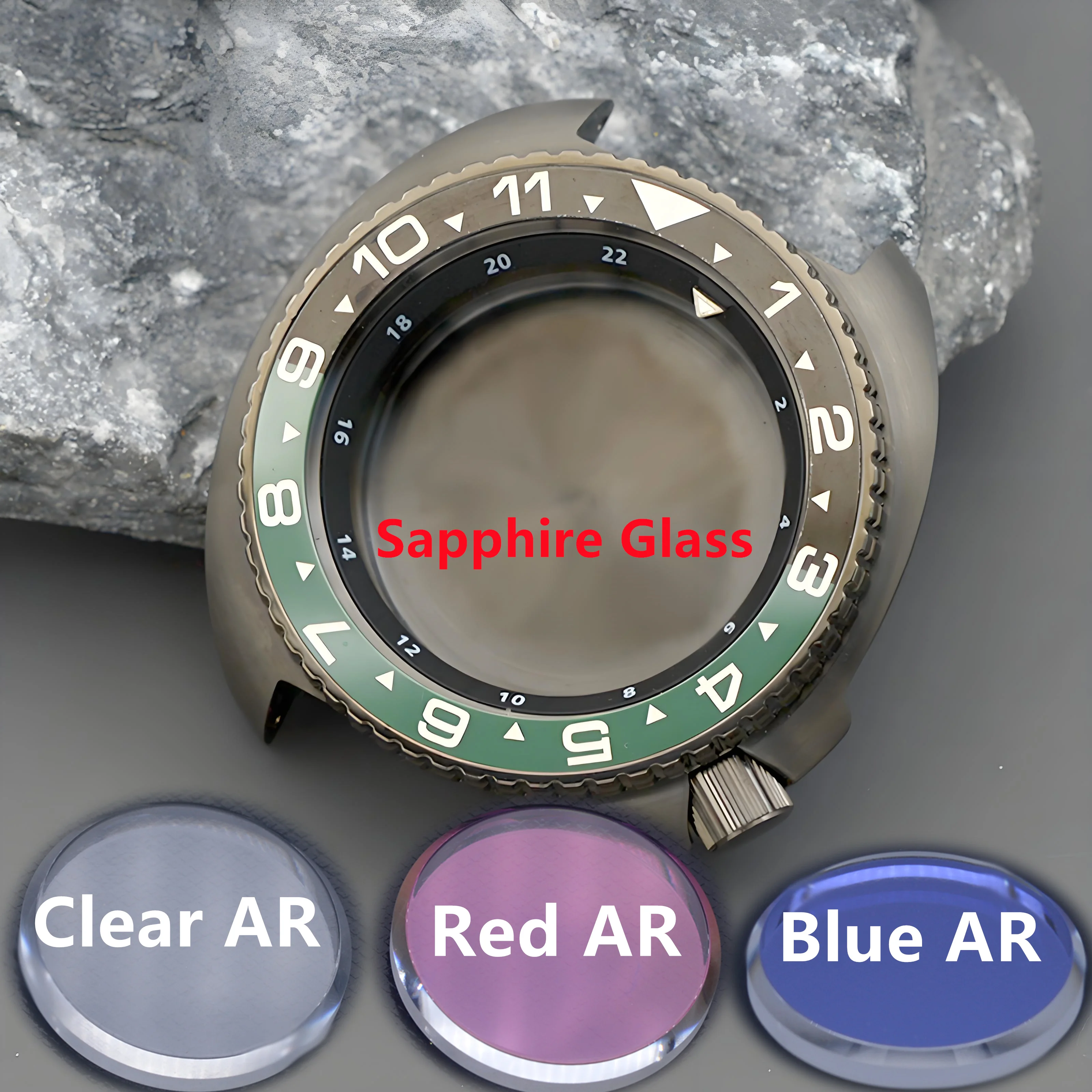 Mod Watch Case Gun Colour SKX6105 6309 Turtle Abalone Dive Watch Fit Japan NH34 NH35 NH36A 7S 4R Move Watch Parts Case