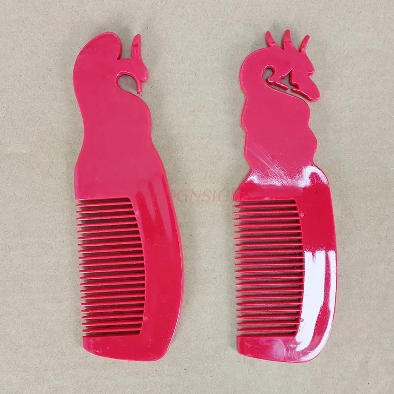 Plastik-Haarbürste Friseur-Plastik-Haarbürste Ein Paar Hochzeitszubehör Brautprodukte Kamm Roter Drache und Phönix