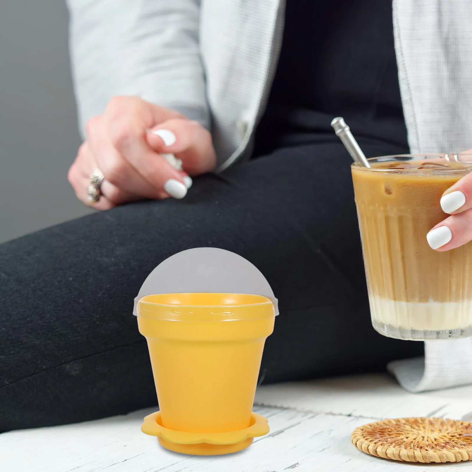 20Sets Dessert Cups Plastic Dome Lids Leakproof Mini Ice Cream Mousse Pudding Bowls Parties Picnic Snacks Small Ice Cup