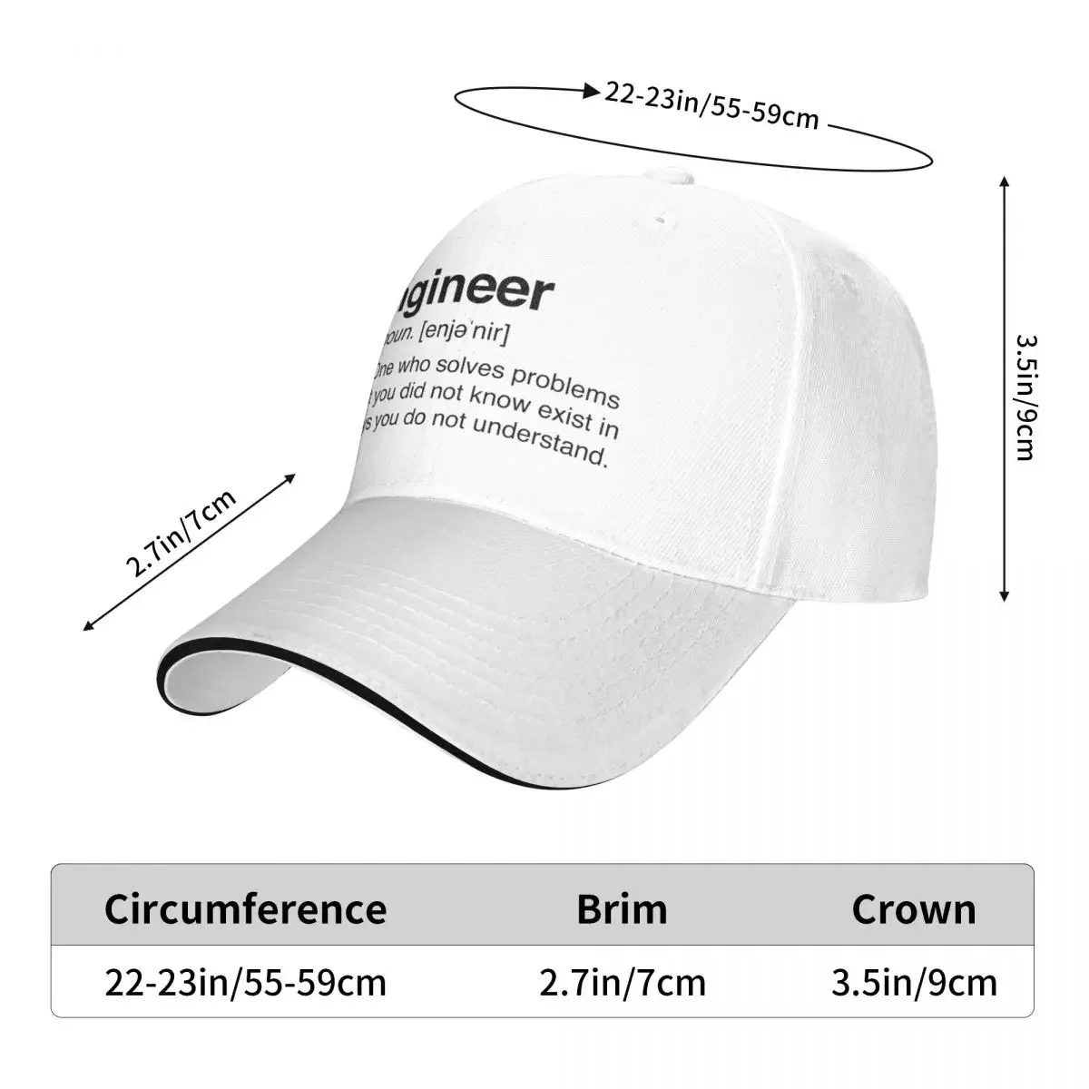 Funny Engineer Definition Cap Fashion Casual Baseball Caps Adjustable Hat Hip Hop Summer Unisex Baseball Hats