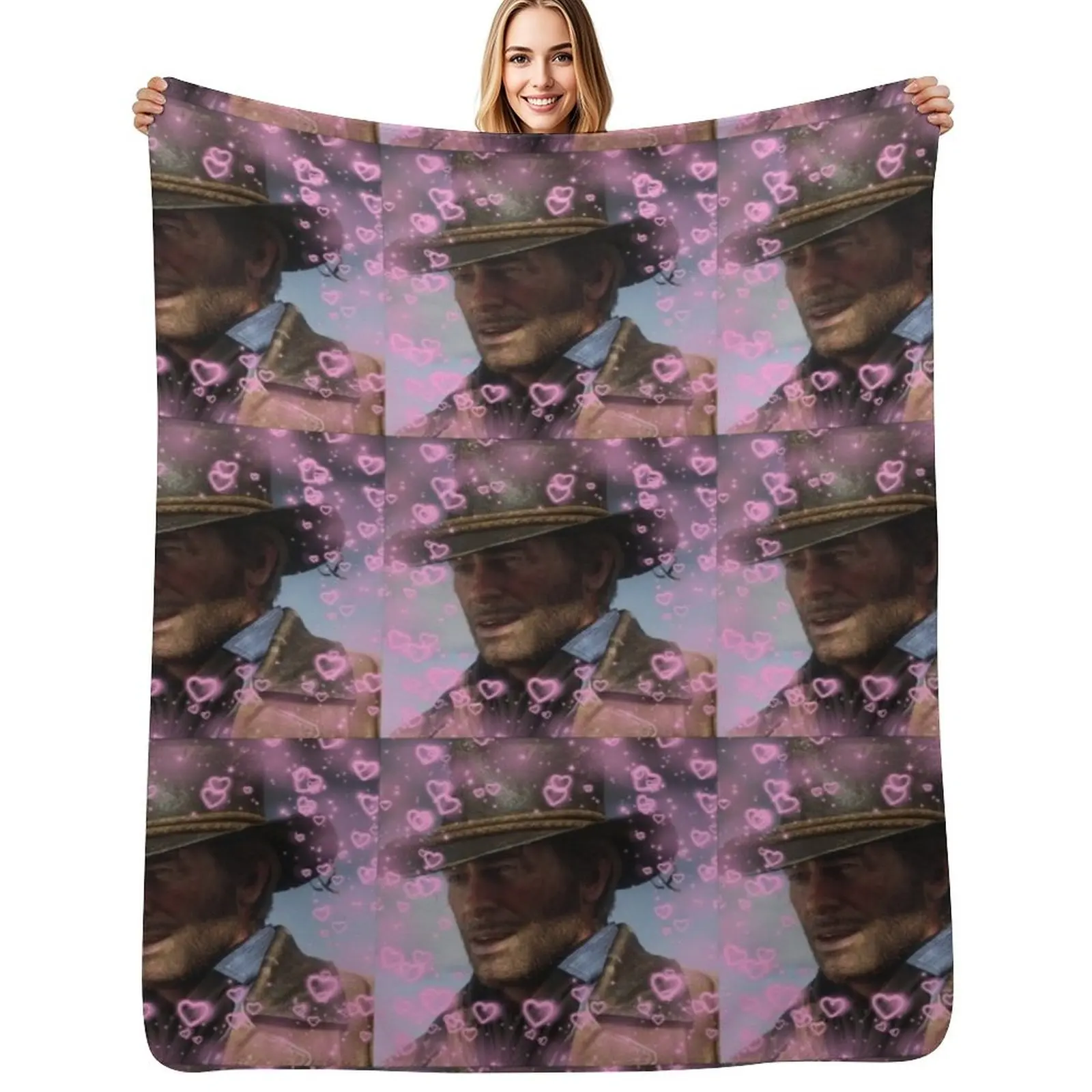 

Arthur Morgan Hearts Throw Blanket Soft Big Blankets For Sofas Luxury Designer warm winter Blankets