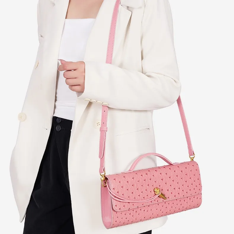 2025-new-ostrich-print-clutch-crossbody-shoulder-bag-with-flap-closure-unique-horizontal-design-accordion-purse-evening-parties