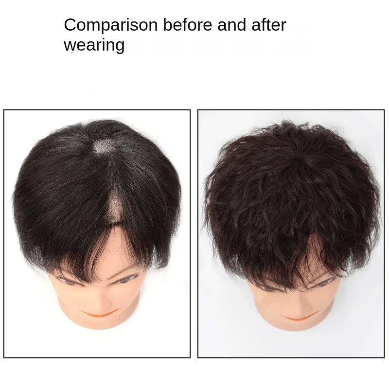 آلية الشعر البشري 6X6 سم قطعة شعر مجعد خفيفة الوزن قابلة للتنفس إصلاح الشعر القبعات العالية للنساء حجم الشعر زيادة سريع