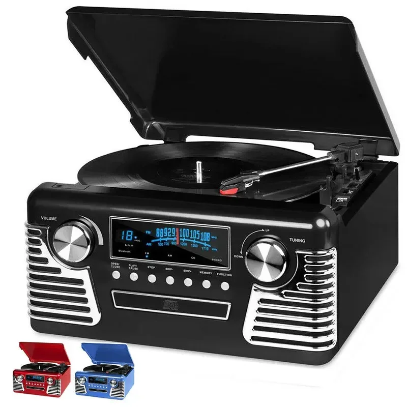 

Wholesale Customization Multifunctional 6 In 1 LP Vinyl Turntable Record Player Music Combo