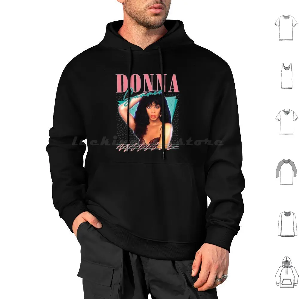 Donna Summer Retro Style Fan Art Design Hoodie cotton Long Sleeve Donna Summer 1970s Music 1970s Retro 70s Aesthetic