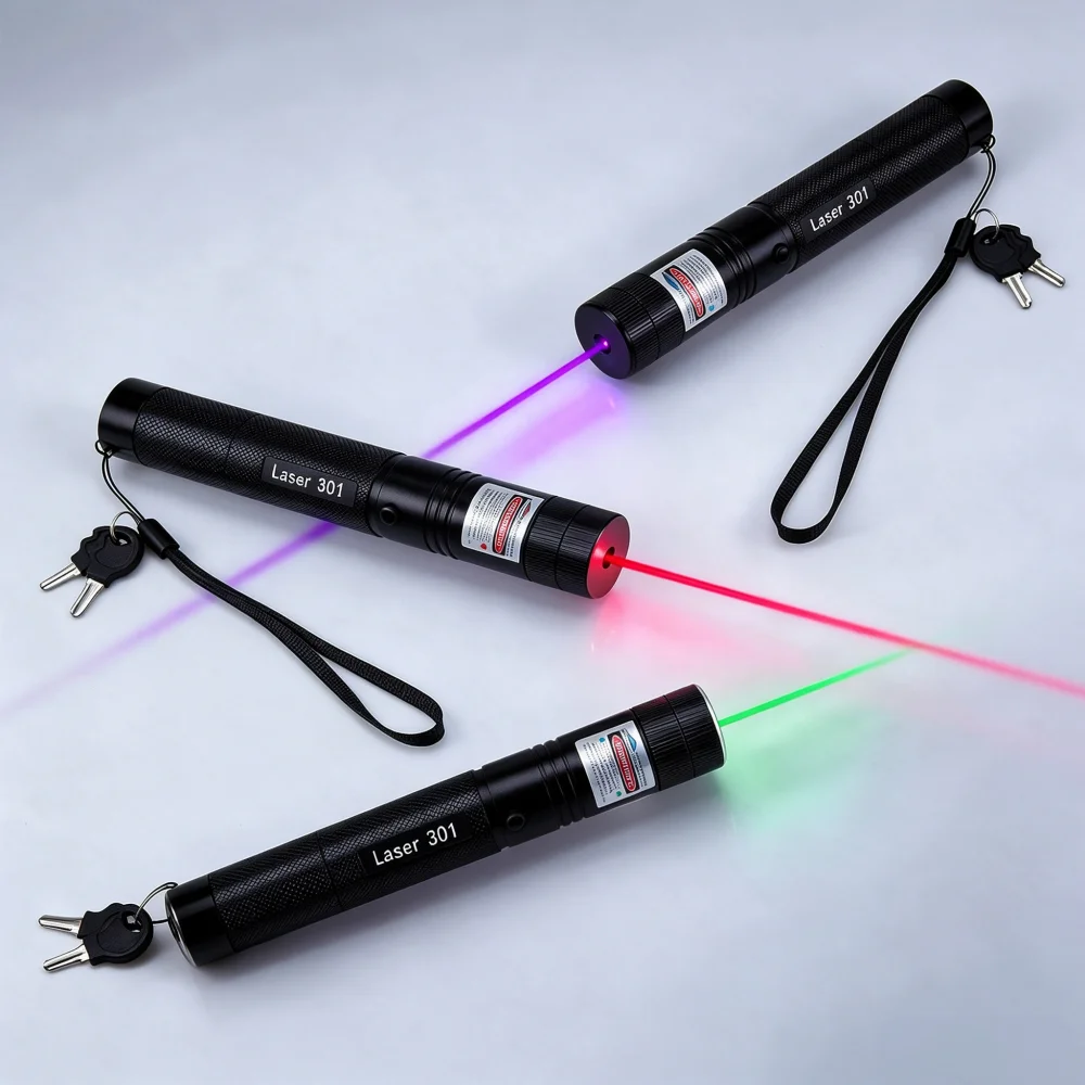 Handheld Green Laser Pointer with Adjustable Focus, Batteries Not Included, Laser 301 Pen for Classroom Teaching