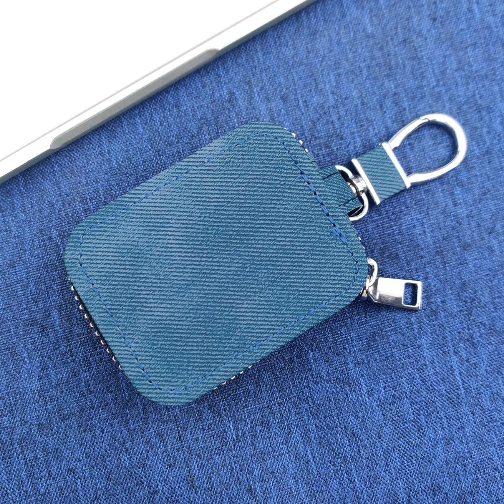 

Classic Denim Earphone Bag Portable Lightweight Headphone Storage Bag with Keychain Zipper Bag for AirPods Pro3/Pro2/AirPods 4