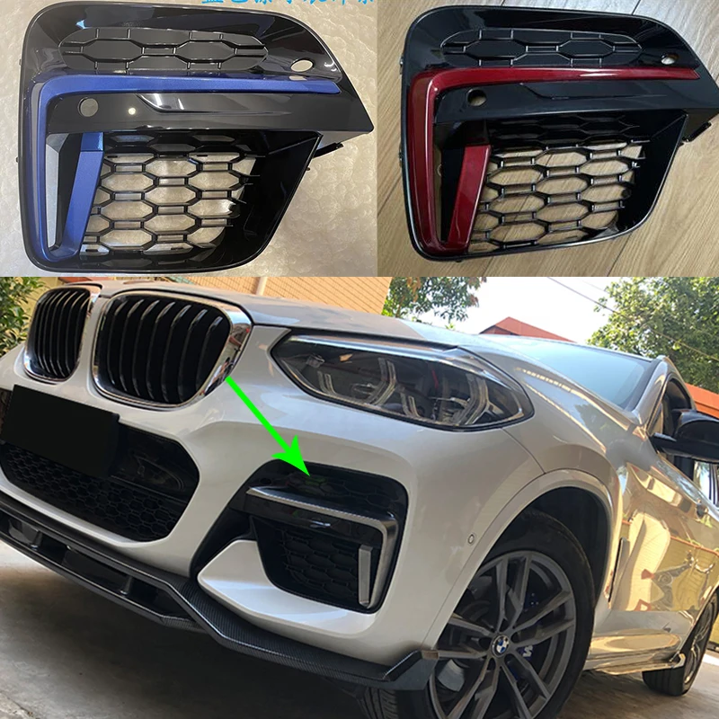 For BMW X3 X4 G01 G02 Racing Grills Honeycomb Front Fog Light