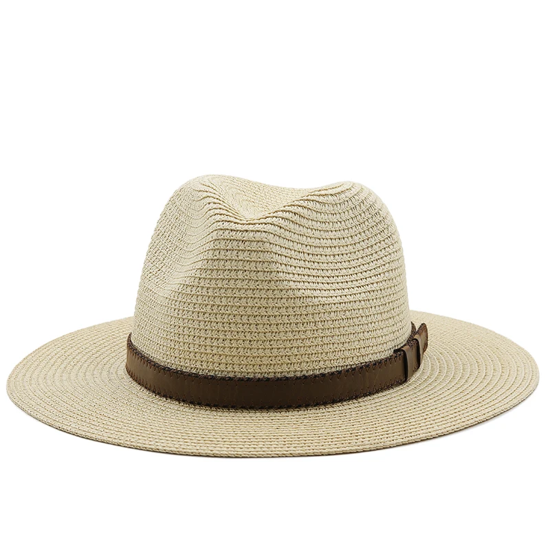 Simple Parent-child Panama Hats Lady Beach hat Women Wide Brim Straw Hat Man Summer Sun Cap  Fedora Hat 54cm 56-58cm 59-61cm